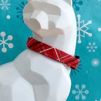 Christmas Cat Collar - Festive Plaid Red