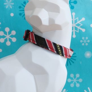 Christmas Kitten Collar - Rustic Candy Cane