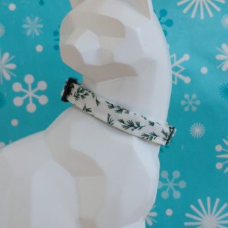 Christmas Kitten Collar - Pine Branches on White