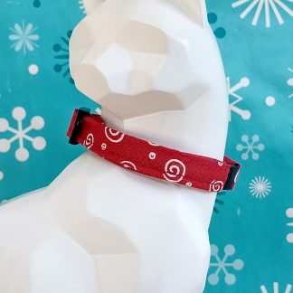 Christmas Kitten Collar - Twirly Red
