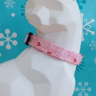Christmas Kitten Collar - Holly in Pink