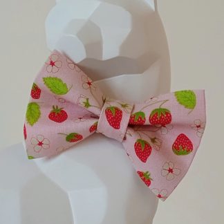 Cat Bow Tie and Collar - Strawberry Flowers