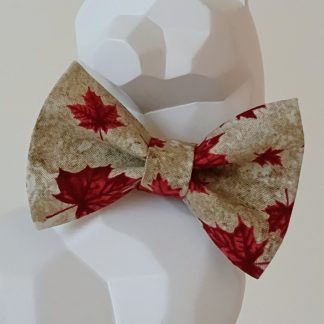 Canada Day Cat Bow Tie and Collar - Rustic Medium Maple Leaves