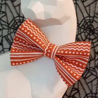 Halloween Cat Bow Tie and Collar - Geometric, Orange